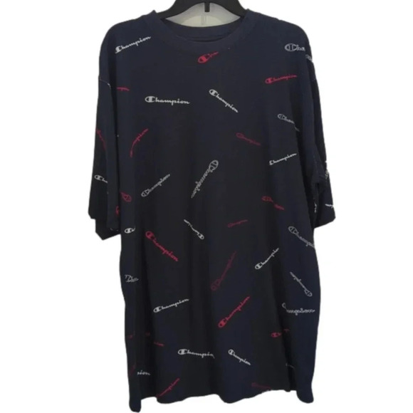 MEN'S Big & Tall Champion tossed script printed tee - Picture 1 of 7